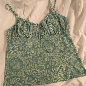 y2k express paisley milkmaid tank